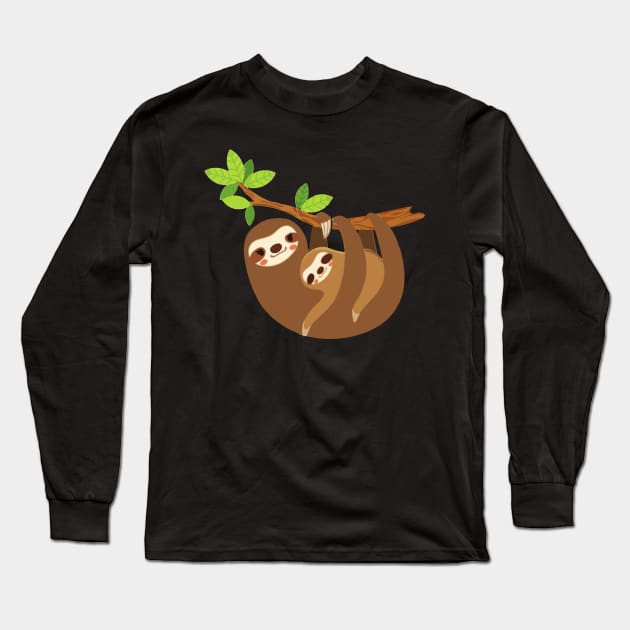 Sloth Mama Long Sleeve T-Shirt by KsuAnn